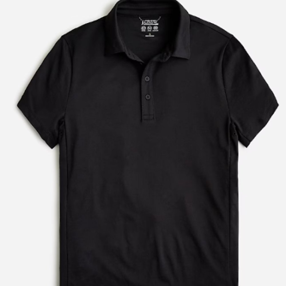 J. Crew Performance Polo Shirt with Coolmax R in Black Size M